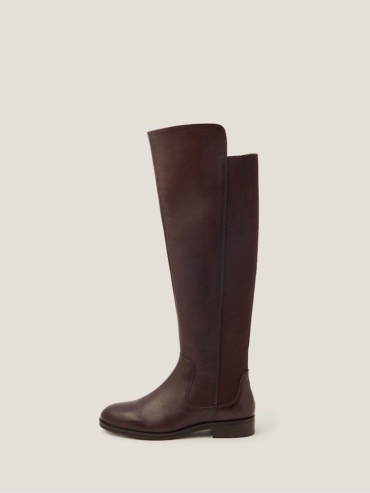 Monsoon Brown Una Leather Knee High Boots - Image 2 of 3