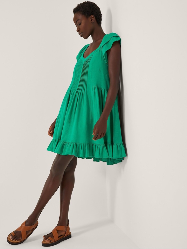 Monsoon Green Mini Maryam Frill Swing Dress - Image 1 of 4