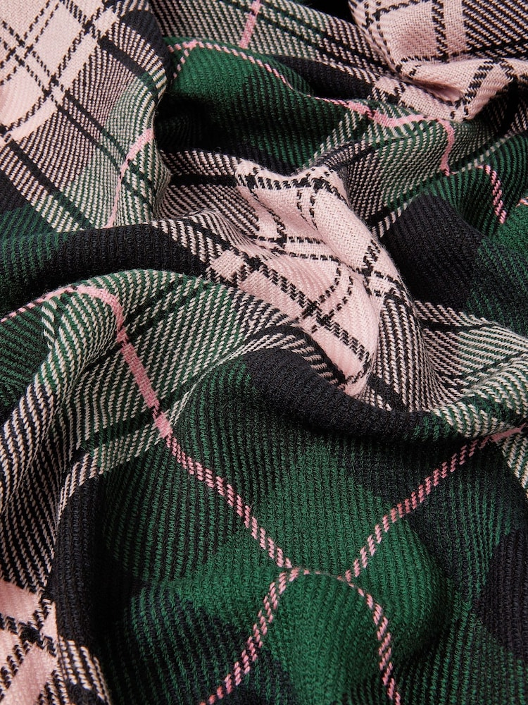 Monsoon Pink Sarah Check Scarf - Image 2 of 2
