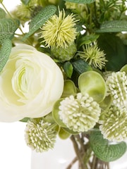 Gallery Home Green Natural Rose/Eucalyptus Arrangement In Glass Vase - Image 3 of 4