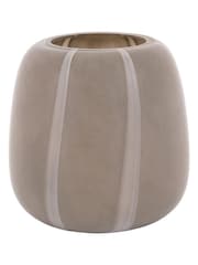 Gallery Home Taupe Glass Striped Vase 20cm - Image 1 of 4