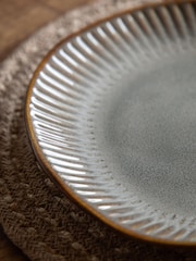 Gallery Home Set of 4 Stone Rita Ridged Dinner Plates - Image 2 of 6