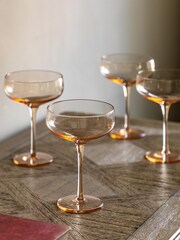 Gallery Home Amber Set of 4 Amber Coupe Glasses - Image 3 of 7