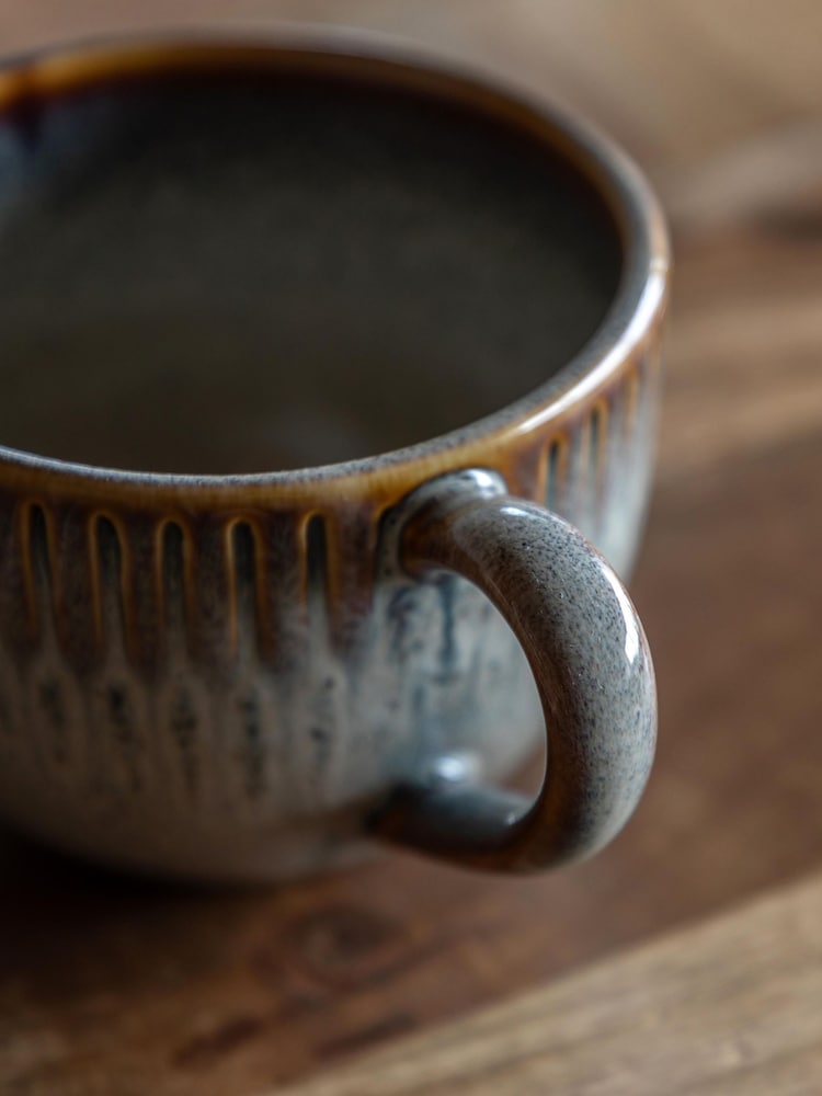 Gallery Home Stone Rita Ridged Mugs Set of 4 - Image 2 of 9