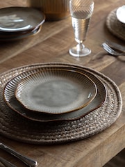 Gallery Home 4 Pack Stone Rita Ridged Side Plates - Image 1 of 6