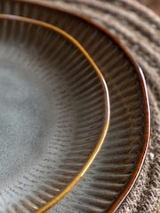 Gallery Home 4 Pack Stone Rita Ridged Side Plates - Image 3 of 6