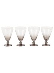 Gallery Home Grey Set of 4 Smoked Grey Swirl Wine Glasses - Image 1 of 4
