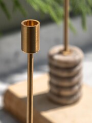 Gallery Home Set of 2 Natural Marble Candle Sticks - Image 2 of 6