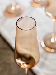 Gallery Home Amber Set of 4 Amber Champagne Flutes - Image 2 of 6
