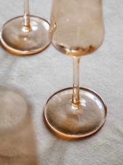 Gallery Home Amber Set of 4 Amber Champagne Flutes - Image 3 of 6