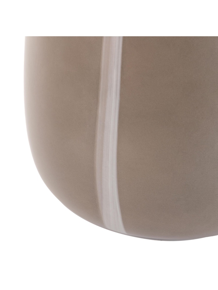Gallery Home Taupe Glass Striped Vase 22cm - Image 2 of 4