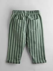 JoJo Maman Bébé Khaki Green Stripe & Khaki Vertical Stripe and Plain Joggers 2 Pack - Image 7 of 7