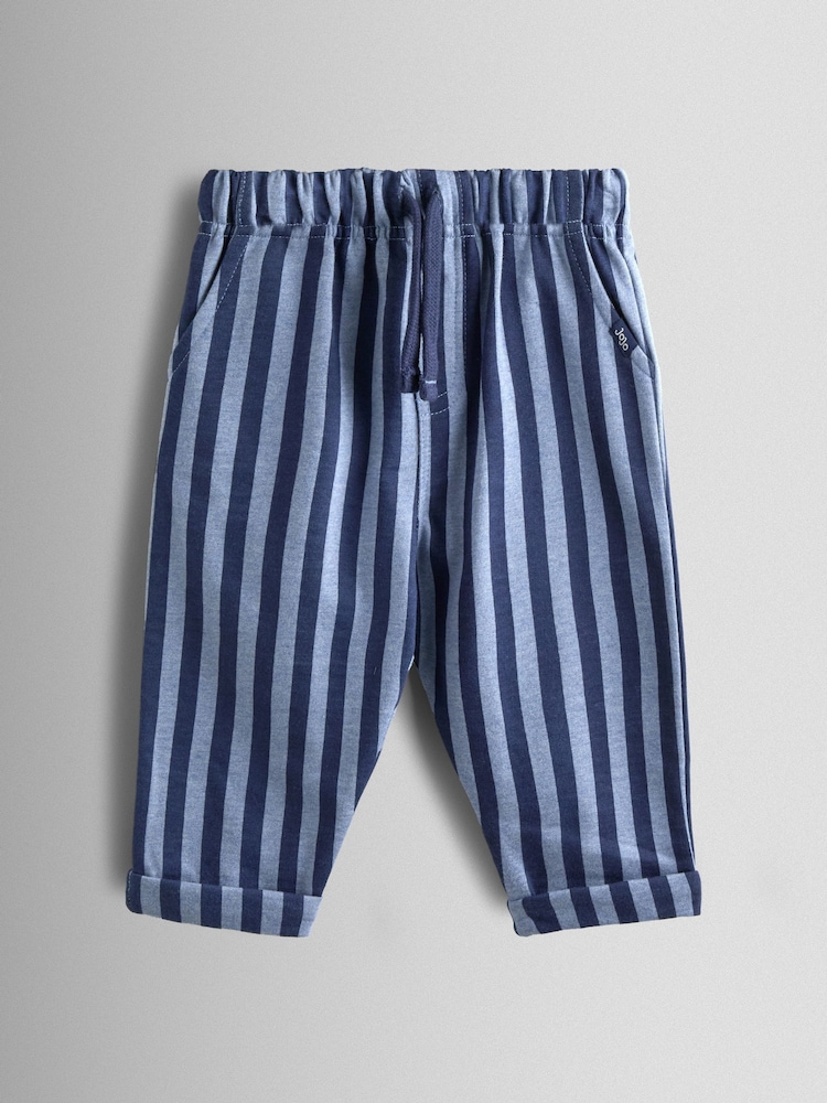 JoJo Maman Bébé Vertical Stripe and Plain Joggers 2 Pack - Imagen 2 de 7