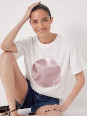 Hush White Metallic Graphic Print T-Shirt - Image 3 of 5