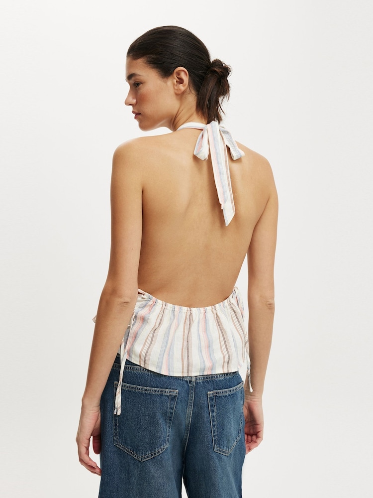 Cotton On Orange Haven Tie Side Halter Top - Image 2 of 4