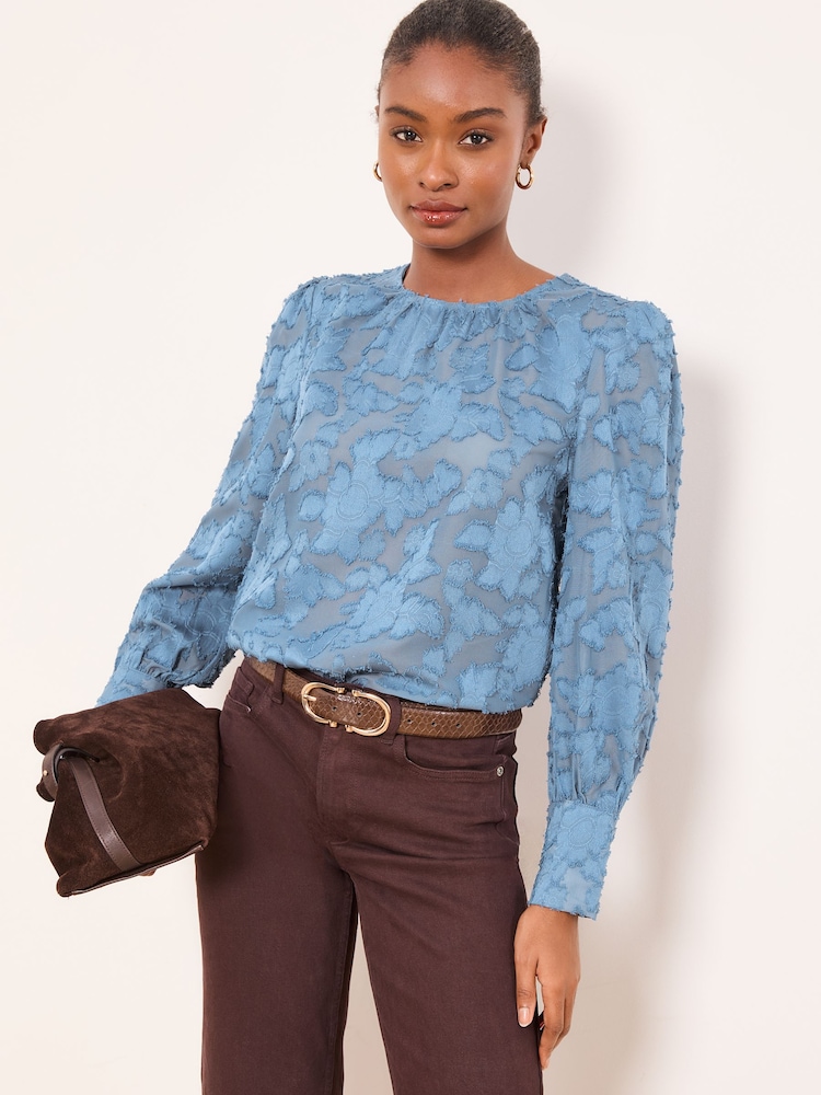 Azul - Lipsy Burnout Blouse - Imagen 1 de 4