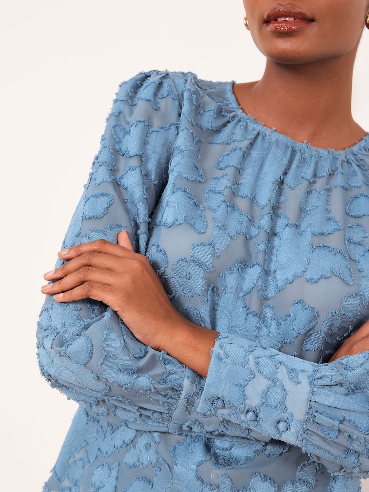 Azul - Lipsy Burnout Blouse - Imagen 2 de 4