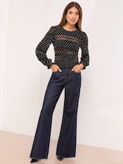 Lipsy Polka Dot Long Sleeve Top - Bilde 2 av 4