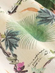 Kew Collection Ecru Floral Printed Ruched Bandeau Midi Dress - Image 7 of 9