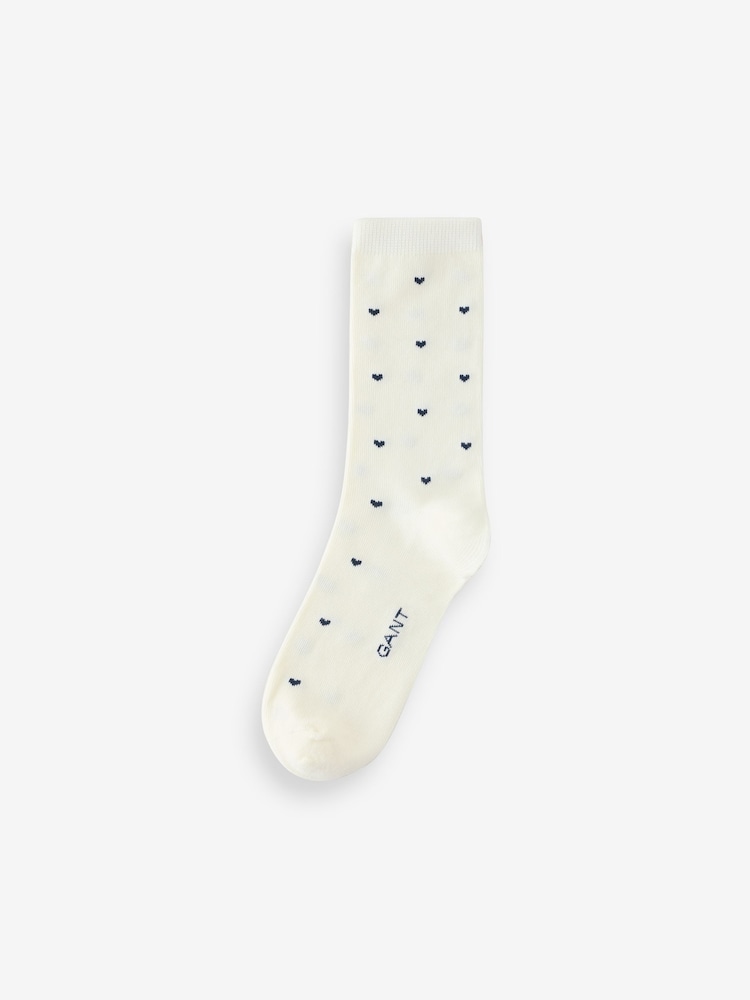 GANT Blue Check and Heart Socks 2 Pack - Image 2 of 3 GANT Blue Check and Heart Socks 2 Pack - Image 2 of 3