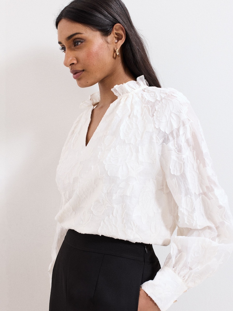 Phase Eight Cream Amal Textured Blouse - Image 1 of 7 Phase Eight Cream Amal Textured Blouse - Image 1 of 7