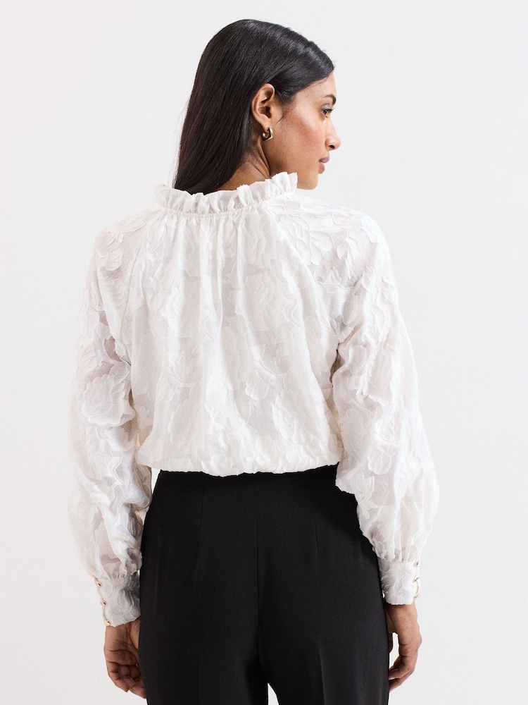 Phase Eight Cream Amal Textured Blouse - Image 2 of 7 Phase Eight Cream Amal Textured Blouse - Image 2 of 7