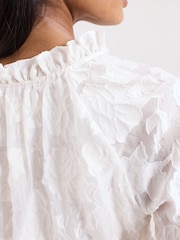 Phase Eight Cream Amal Textured Blouse - Image 5 of 7