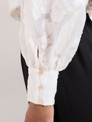 Phase Eight Cream Amal Textured Blouse - Image 6 of 7