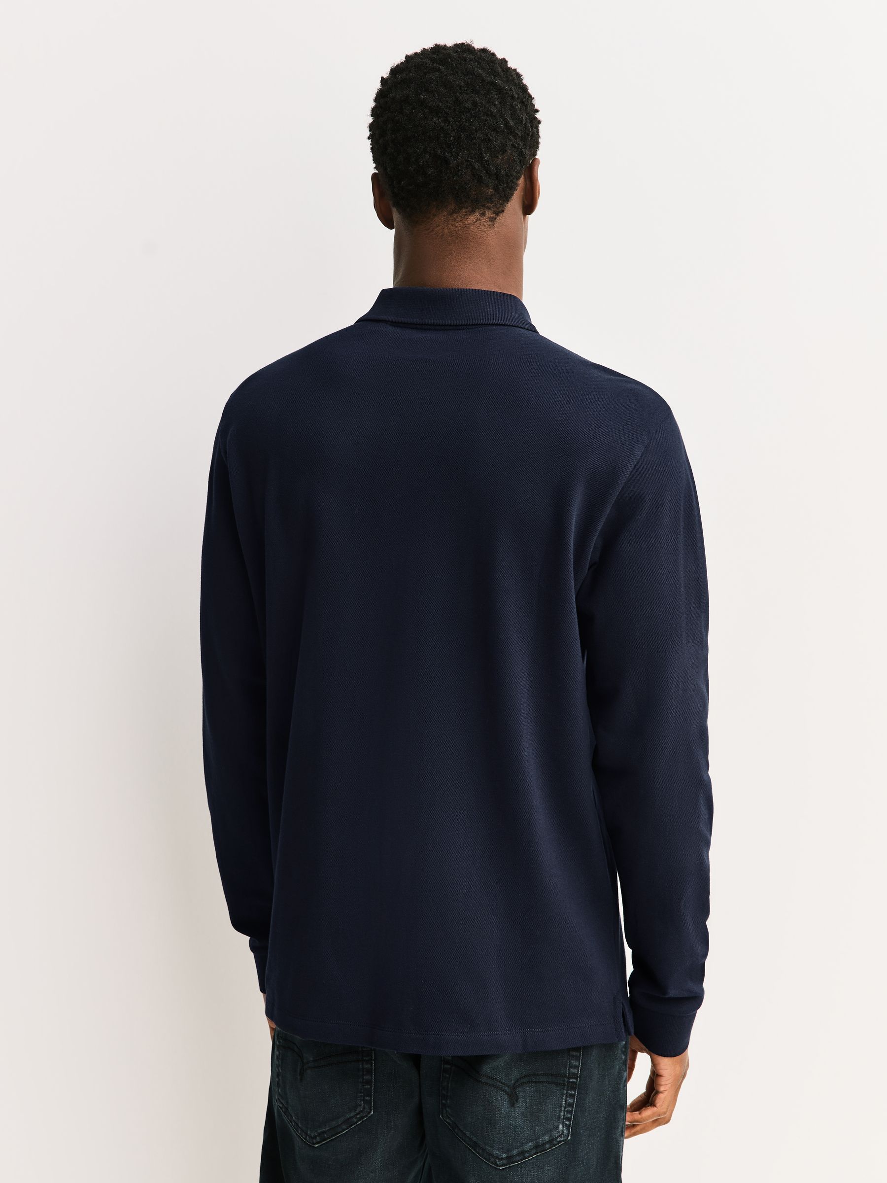 Buy Navy Duck Long Sleeve Pique Polo Shirt from the Next UK online
