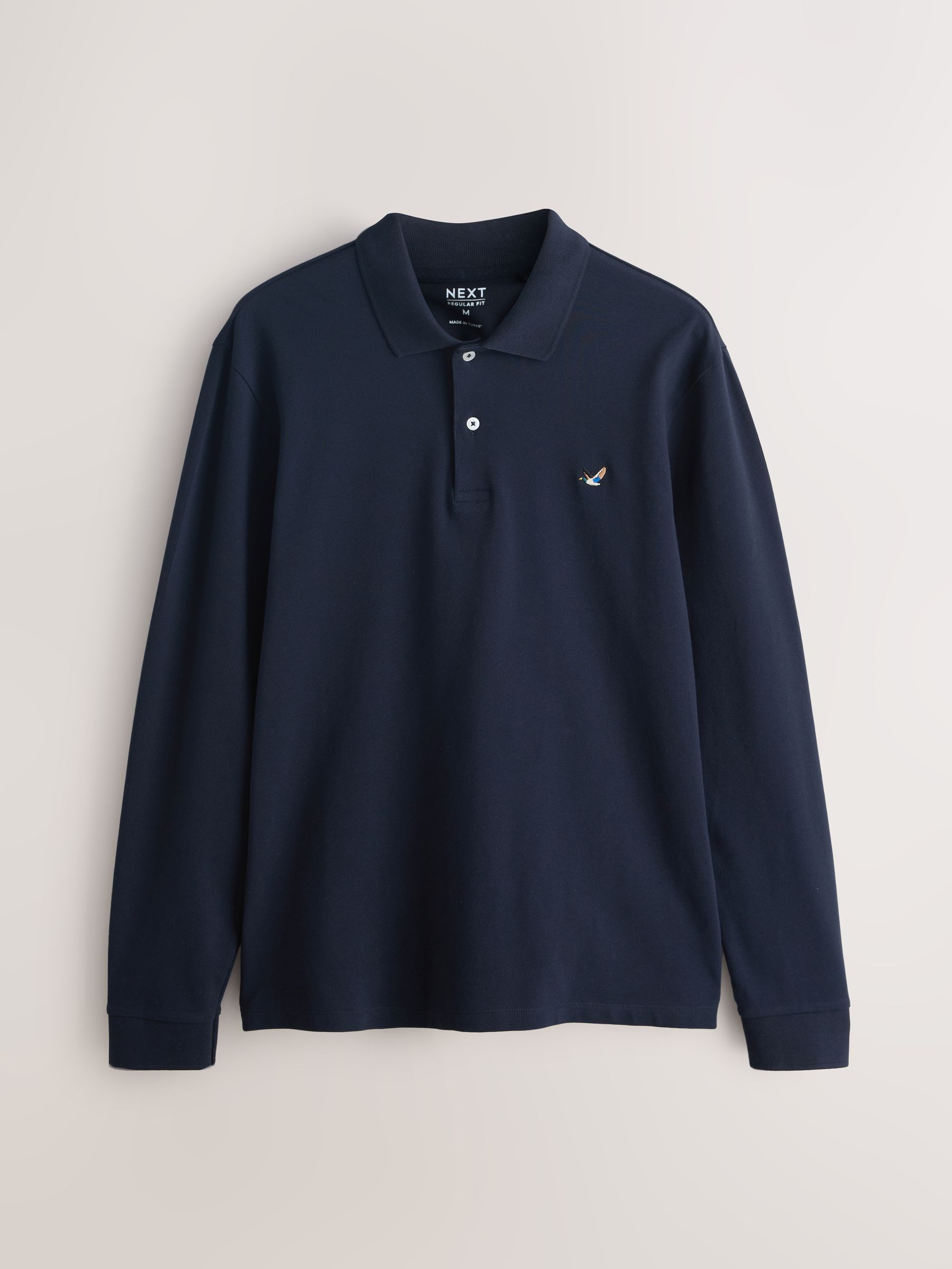 Buy Navy Duck Long Sleeve Pique Polo Shirt from the Next UK online