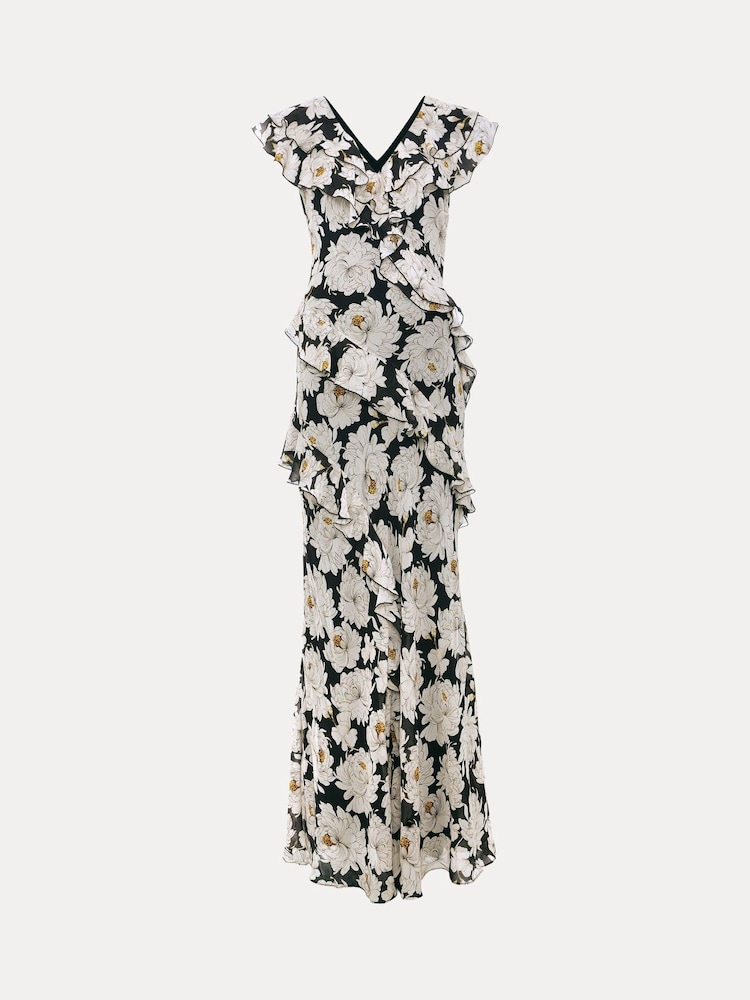 Phase Eight Black Eva Floral Print Dress - Image 7 of 7 Phase Eight Black Eva Floral Print Dress - Image 7 of 7