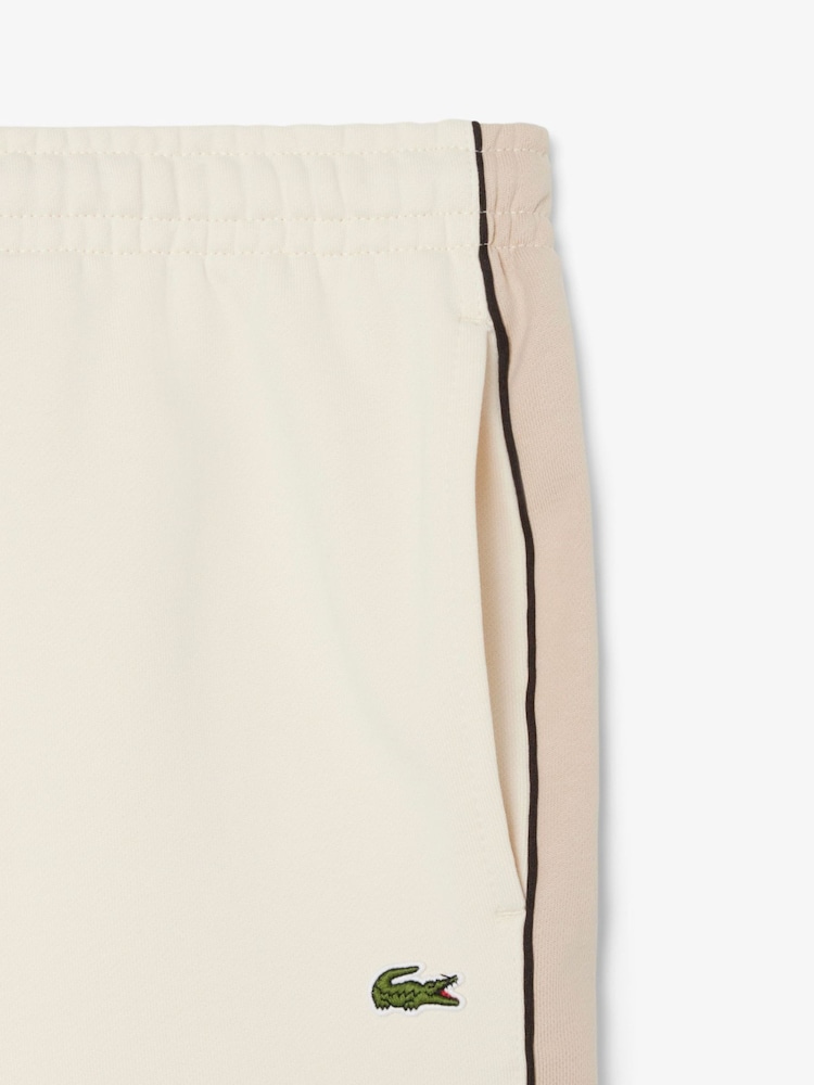 Lacoste Natural Regular Fit Colorblock Fleece Shorts - Image 4 of 4