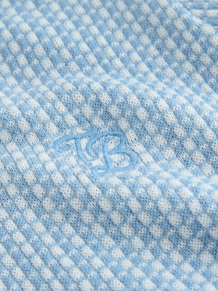 Baker by Ted Baker Knitted Blue Polo Shirt - Image 11 of 11 Baker by Ted Baker Knitted Blue Polo Shirt - Image 11 of 11