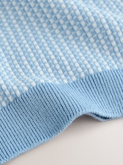 Baker by Ted Baker Knitted Blue Polo Shirt - Image 9 of 11
