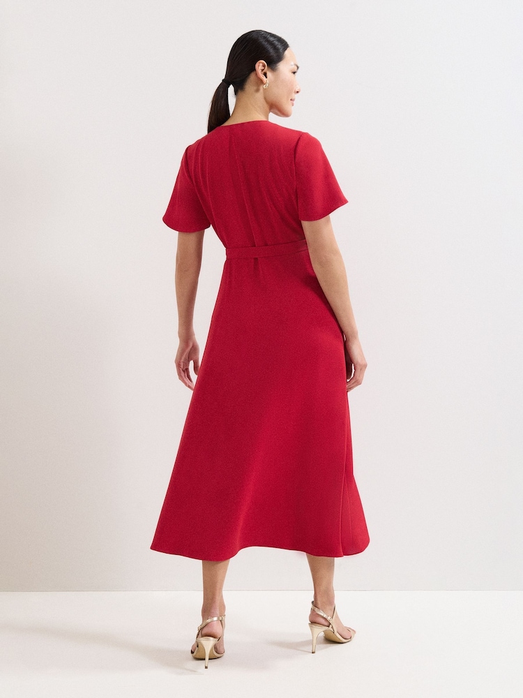 Phase Eight Red Julissa Wrap Dress - Image 2 of 7 Phase Eight Red Julissa Wrap Dress - Image 2 of 7