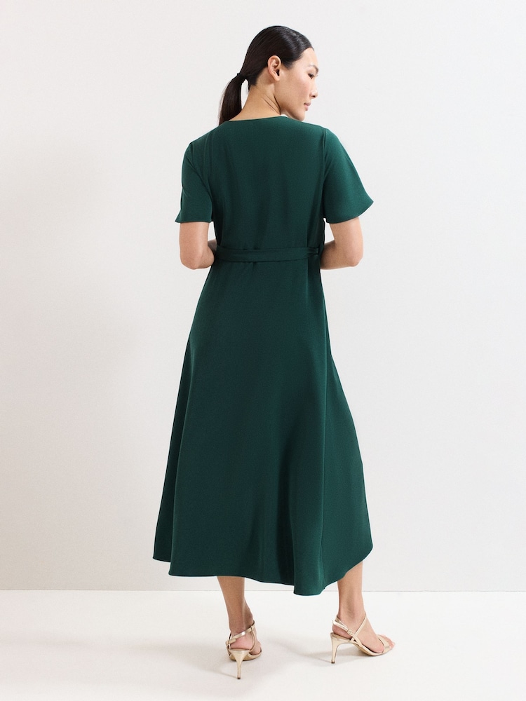 Phase Eight Green Julissa Wrap Dress - Image 2 of 7 Phase Eight Green Julissa Wrap Dress - Image 2 of 7