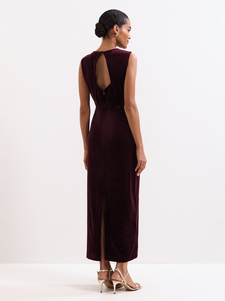 Phase Eight Red Ava Velvet Maxi Dress - Image 2 of 7