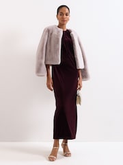 Phase Eight Red Ava Velvet Maxi Dress - Image 4 of 7