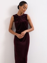 Phase Eight Red Ava Velvet Maxi Dress - Image 5 of 7