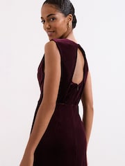 Phase Eight Red Ava Velvet Maxi Dress - Image 6 of 7