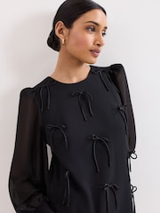 Phase Eight Black Jamie Bow Dress - Image 4 of 7