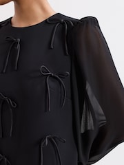 Phase Eight Black Jamie Bow Dress - Image 5 of 7
