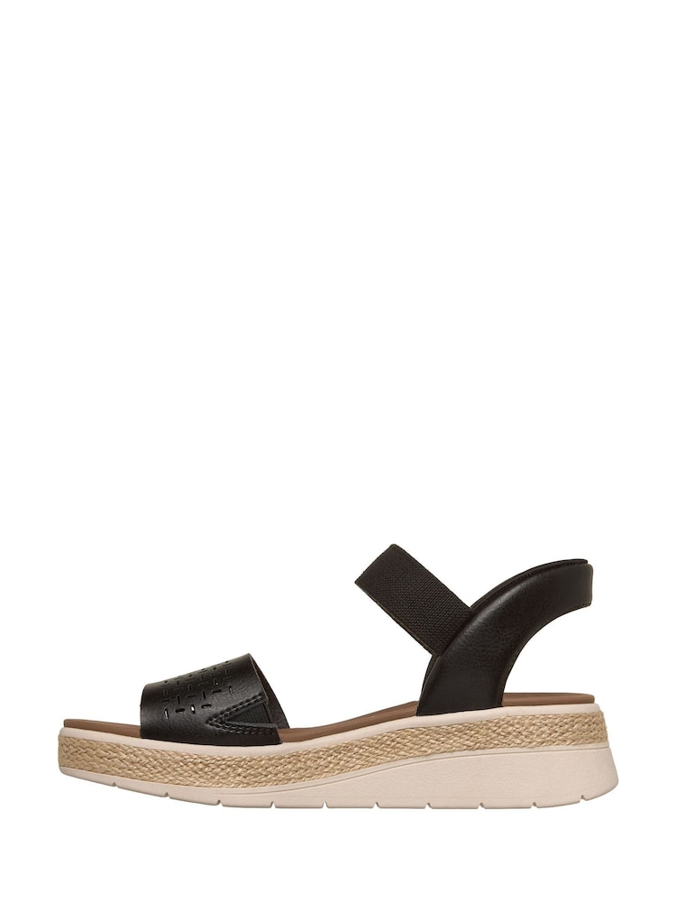 Skechers Black Slip-Ins Bobs Sun Ray Step Aside Sandals - Image 2 of 5 Skechers Black Slip-Ins Bobs Sun Ray Step Aside Sandals - Image 2 of 5