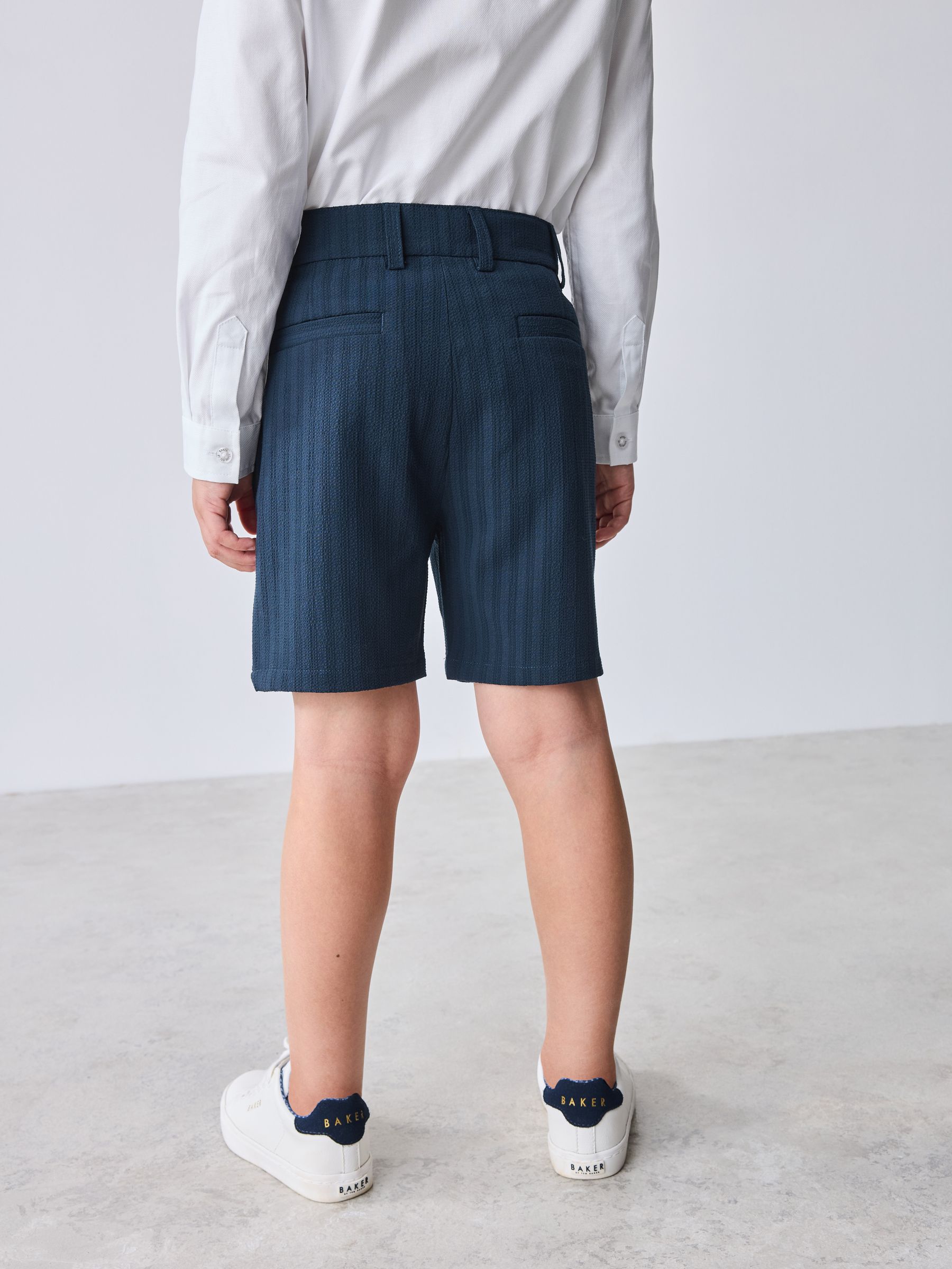 Next：日本 Baker by Ted Baker ネイビー シアサッカーテクスチャード