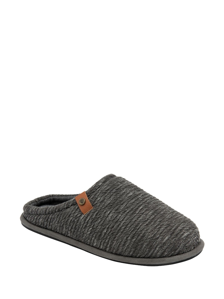 Dunlop Grey Drop In Mule Slippers - Image 1 of 4