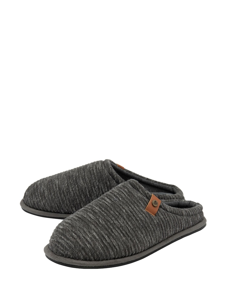Dunlop Grey Drop In Mule Slippers - Image 2 of 4