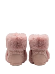 Dunlop Pink Bootee Pom Pom Faux Slippers - Image 3 of 4