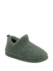 Dunlop Green Faux Fur Full Slippers - Image 1 of 4