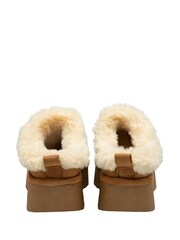Dunlop Brown Faux Suede Mule Slippers - Image 3 of 4