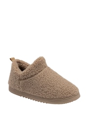 Dunlop Cream Faux Fur Full Slippers - Image 1 of 4